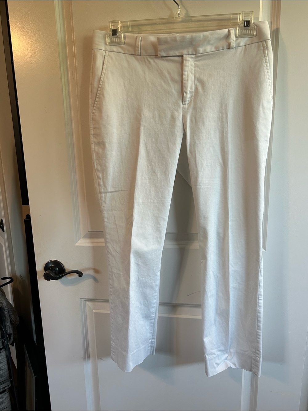 Banana Republic White Straight-Leg Women's dress slacks